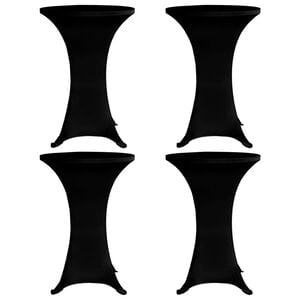 vidaXL Standing Table Cover &Oslash;80 cm Black Stretch 4 pcs