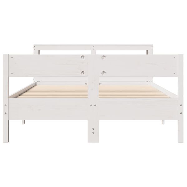 vidaXL Bed Frame without Mattress White 140x190 cm Solid Wood Pine