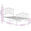 vidaXL Metal Bed Frame without Mattress with Footboard Black 80x200cm