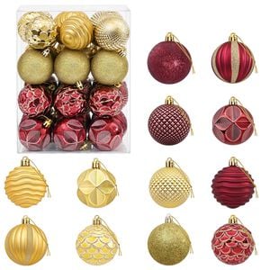 vidaXL Christmas Ball Set 36 pcs Gold and Wine Red 6 cm Polystyrene