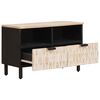 vidaXL TV Cabinet White Wash Finish 70 x 33.5 x 46 cm Solid Mango Wood