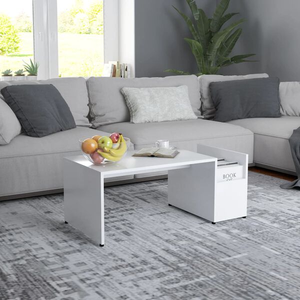 vidaXL Coffee Table White 90x45x35 cm Engineered Wood