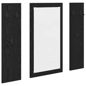 vidaXL Wall-Mounted Coat Rack Wall-mounted Black Oak 96 x 1.5 x 90 cm