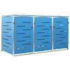 vidaXL Triple Wheelie Bin Shed 207x77.5x115 cm Stainless Steel
