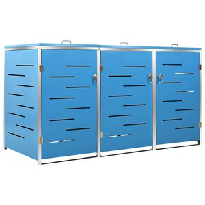 vidaXL Triple Wheelie Bin Shed 207x77.5x115 cm Stainless Steel