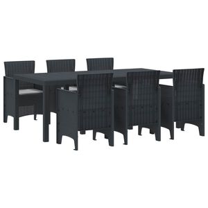vidaXL Garden Dining Set 7 pcs Anthracite Polt rattan