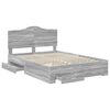 vidaXL Bed Frame with Drawer Grey Sonoma 150 x 200 cm Engineered Wood