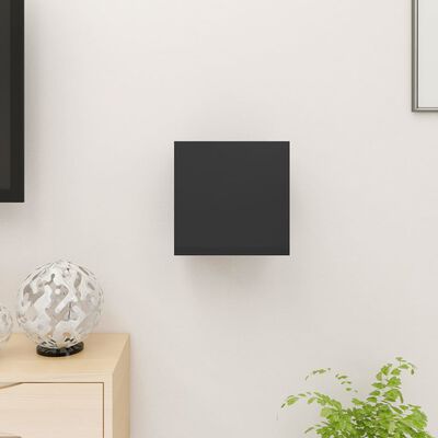 vidaXL Wall Mounted TV Cabinet High Gloss Black 30.5x30x30 cm