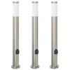 vidaXL Bollard Lights with Outlet 3pcs 80 cm Stainless Steel IP44