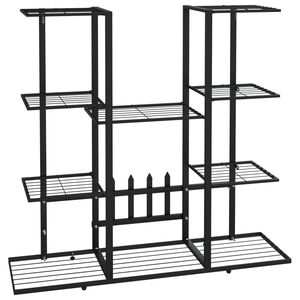 vidaXL Flower Stand 94.5x25x89 cm Black Iron