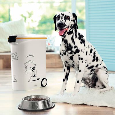 Curver Pet Food Container Dinner is Served Dog with Wheels 54L