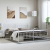 vidaXL Metal Bed Frame without Mattress with Footboard White 193x203cm