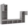 vidaXL 4 Piece TV Wall Units with LED Grey Sonoma Engineered Wood