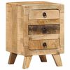 vidaXL Bedside Cabinet 2 pcs 37x32x50 cm Solid Wood Rough Mango