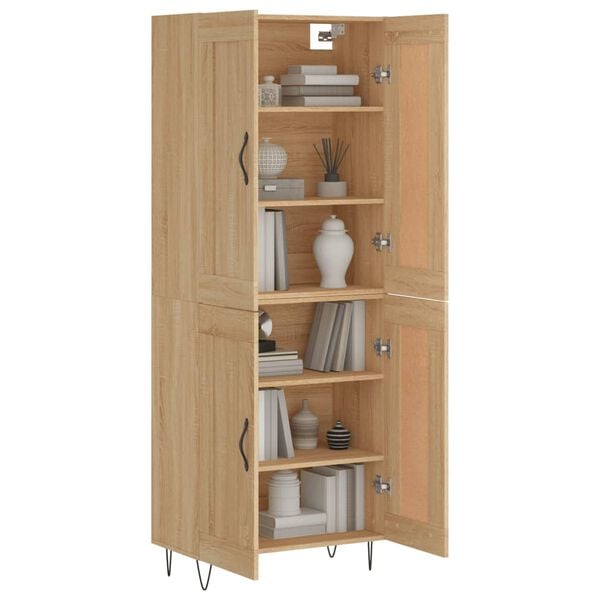 vidaXL Highboard Sonoma Oak 69.5x34x180 cm Engineered Wood