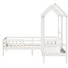 vidaXL Bed and Bench Set with Roof without Mattress White 90x200 cm