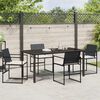 vidaXL Garden Dining Set 5 pcs Black Powder-Coated Steel