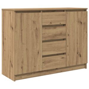 vidaXL Sideboard with Drawers Artisan Oak 100.5x35x76 cm