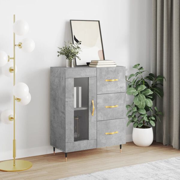vidaXL Sideboard Concrete Grey 69.5x34x90 cm Engineered Wood