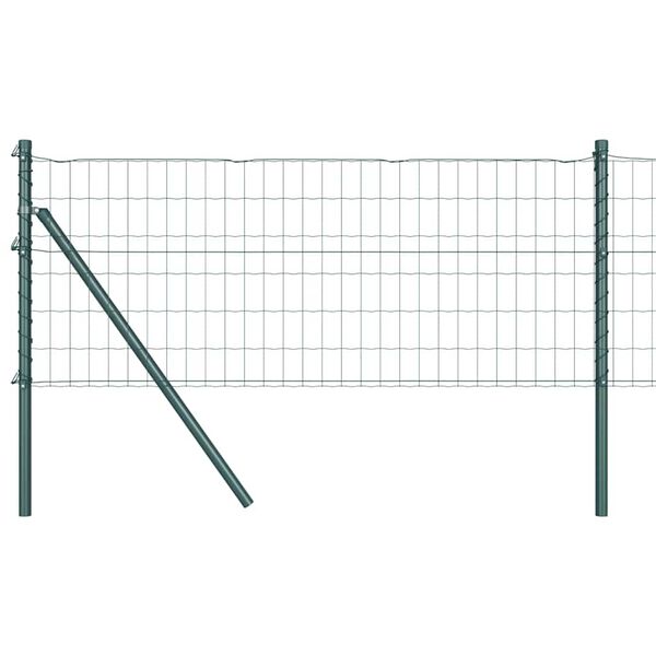 vidaXL Fence with Post Green 0.4 x 10 m Steel and PVC