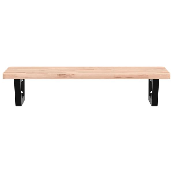 vidaXL Basin Shelf Wall Mounted Steel and Solid Wood Beech