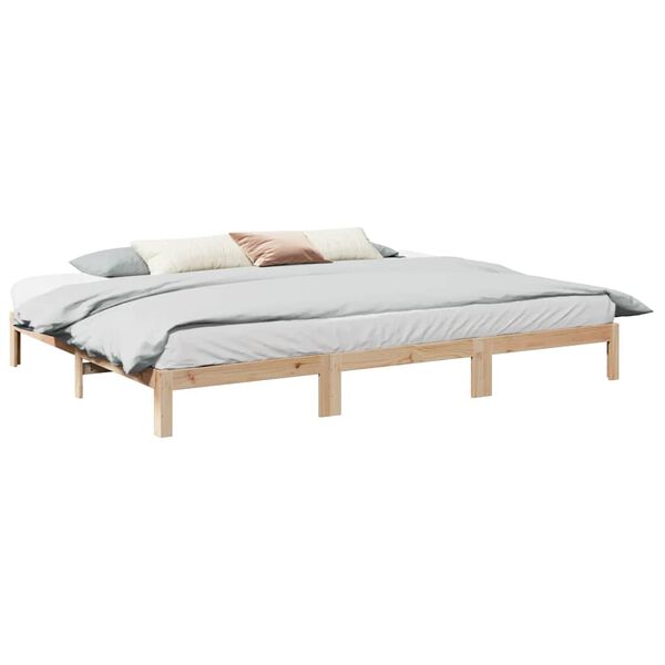 vidaXL Family Bed Frame No Mattress 240x200 cm Solid Wood Pine