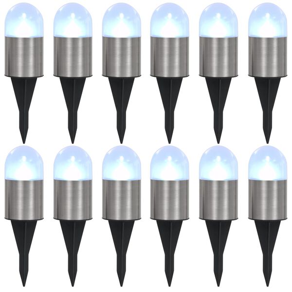 vidaXL Solar Ground Lights 12 pcs LED Lights White