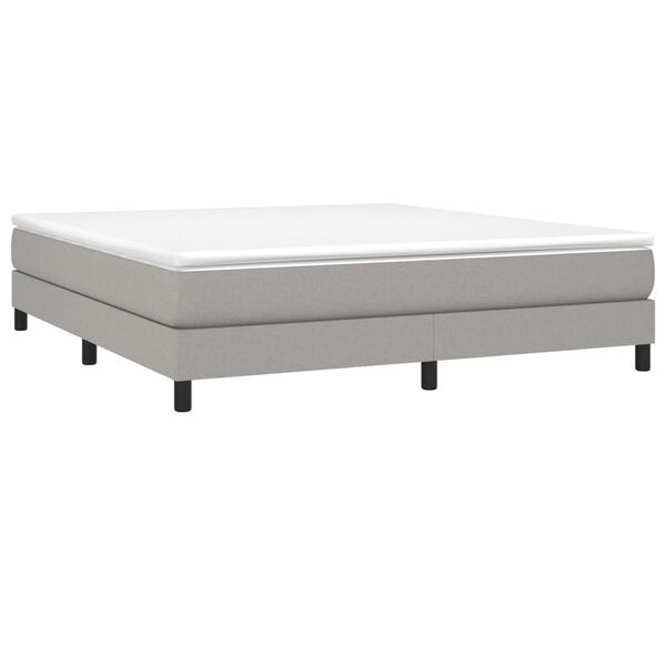vidaXL Box Spring Bed Frame Light Grey Super King Fabric (UK/IE/FI/NO only)
