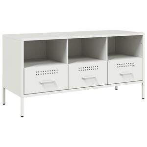 vidaXL TV Cabinet White 100.5x39x50.5 cm Steel