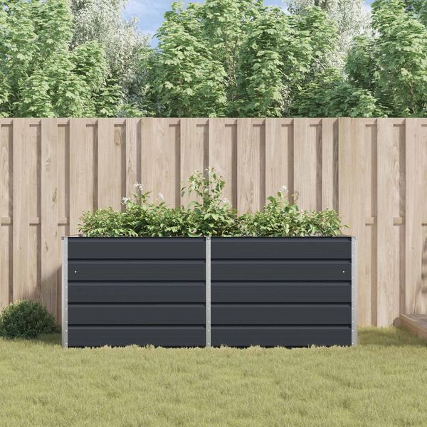 vidaXL Planter Anthracite 195 x 100 x 75 cm Galvanised Steel