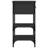 vidaXL Bedside Cabinet Black 34x36x70 cm Engineered Wood