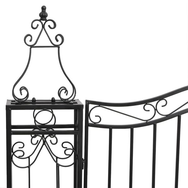 vidaXL Garden Gate Black 121x8x200 cm Wrought Iron