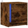 vidaXL Bedside Cabinet with LED Lights Smoked Oak Engineered Wood