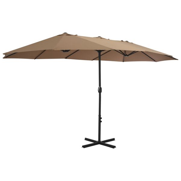 vidaXL Garden Parasol with Aluminium Pole 460x270 cm Taupe