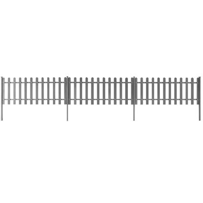 vidaXL Picket Fence with Posts 3 pcs WPC 600x80 cm
