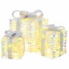 vidaXL Lighted Christmas Gift Box 3 pcs 150 LEDs Warm White