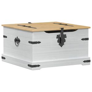 vidaXL Storage box with Shelf White 78 x 78 x 45 cm Solid Pine Wood