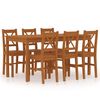 vidaXL 7 Piece Dining Set Pinewood Honey Brown