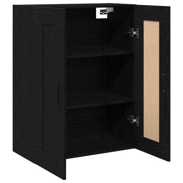 vidaXL Wall-mounted Cabinet Wall-mounted Black Oak 69.5 x 34 x 90 cm