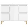 vidaXL Sink Cabinet High Gloss White 80x33x60 cm Engineered Wood