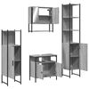 vidaXL 4 Piece Bathroom Furniture Set Grey Sonoma Engineered Wood