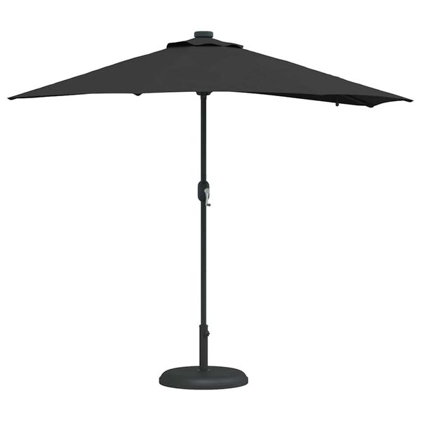vidaXL Garden Parasol Black 294 x 150 x 223 cm Polyester and Steel