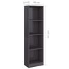 vidaXL 4-Tier Book Cabinet High Gloss Grey 40x24x142 cm Engineered Wood