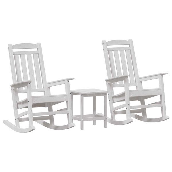 vidaXL Garden Rocking Chair 3 pcs White 38 x 38 x 46cm Plastic