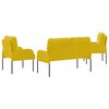 vidaXL Sofa Sets with Cushion 3 pcs Yellow 115 x 56 x 80 cm Plywood