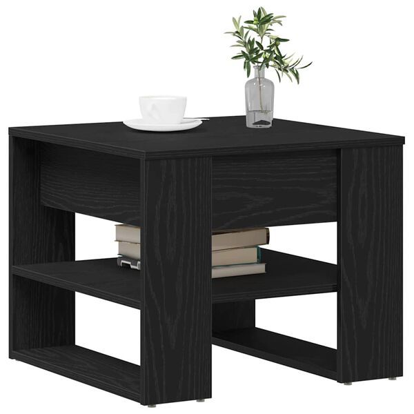 vidaXL Coffee Table Black Oak 55.5 x 55 x 45 cm Engineered Wood