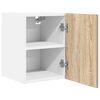 vidaXL Hanging Cabinet with Door Sonoma Oak and White 30 x 31 x 40 cm