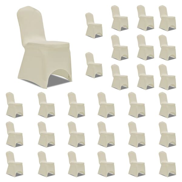 vidaXL Chair Cover Stretch Cream 30 pcs