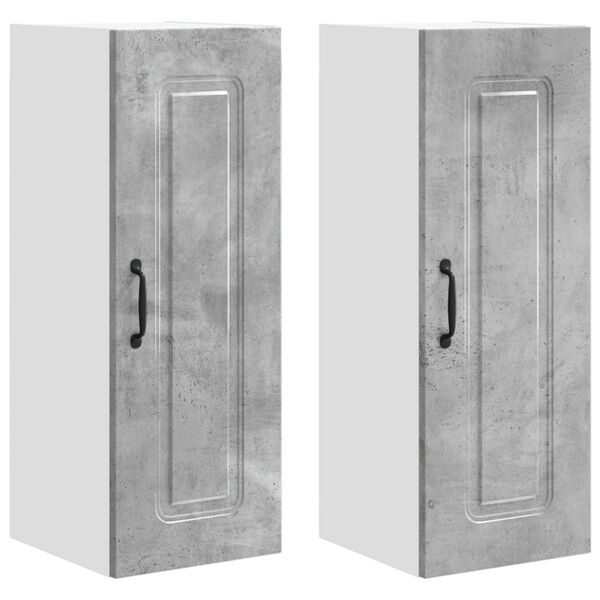 vidaXL Kitchen Cabinet Kalmar 2 pcs Concrete Grey 30 x 31 x 80 cm