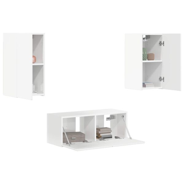 vidaXL TV Cabinet Set 6 pcs High Gloss White Engineered Wood